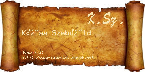 Kósa Szebáld névjegykártya
